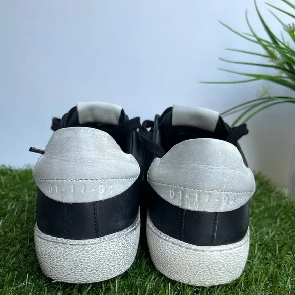 - ALLSAINTS🔴Sheer low top Leather Sneakers 8 Bicolor blackwhite - Picture 6 of 10